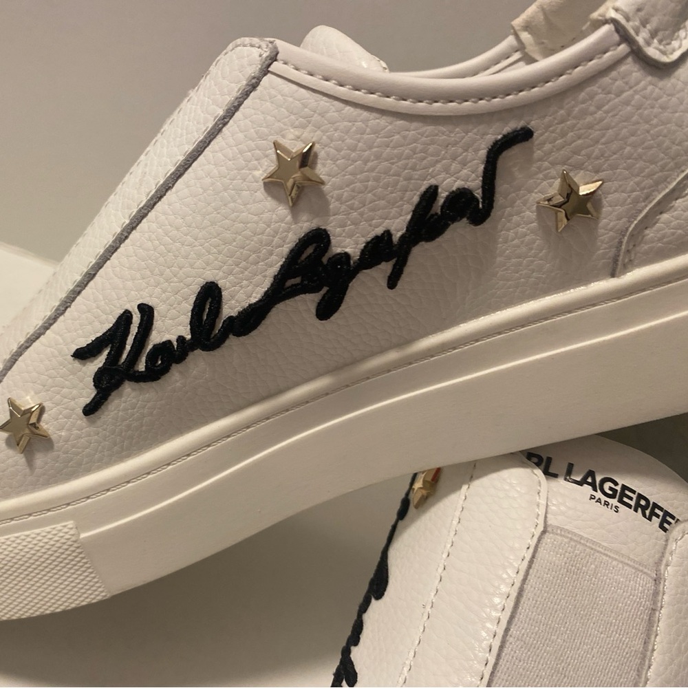 Karl Lagerfeld White Slip-On Sneakers - Picture 10 of 13